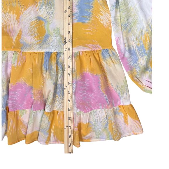 Entro Blouse Womens Multi Pastel Tiered A-Line Peplum Summer Lagenlook Y2K Large - Picture 4 of 8